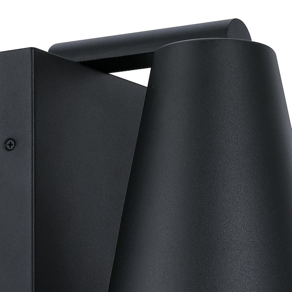 Designers Fountain - Cedar Mist Black Dark Sky 1-Light Outdoor Line Voltage Hardwired Porch Light Wall Sconce with No Bulbs Included