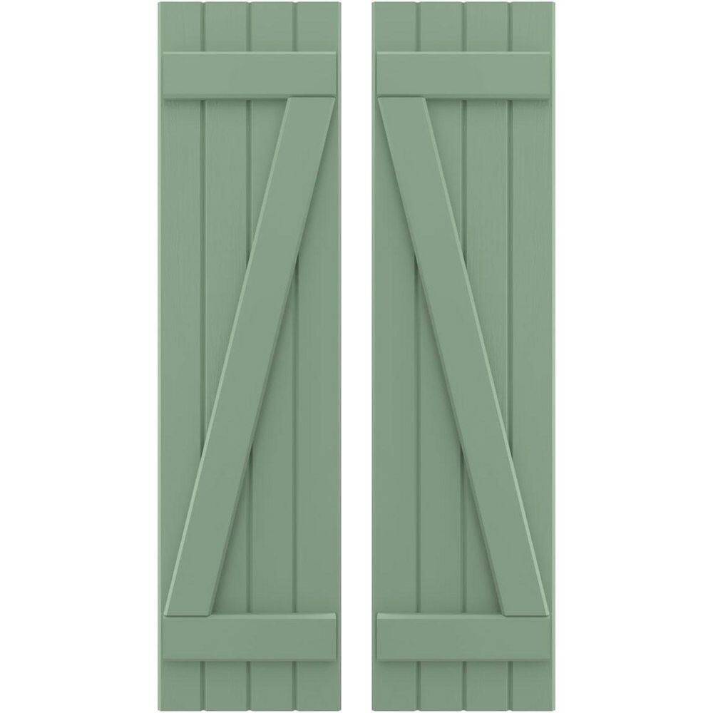 14-in W x 38-in H Americraft 4 Board Exterior Real Wood Joined Board and Batten Shutters w/Z-Bar Track Green price history on PriceWatchPro