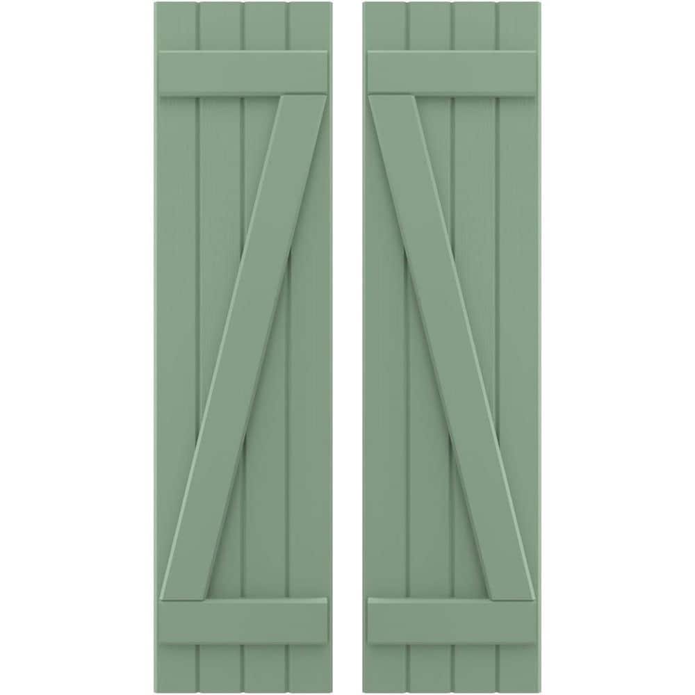 14 in. W x 83 in. H Americraft 4 Board Exterior Real Wood Joined Board and Batten Shutters with Z-Bar Track Green price history on PriceWatchPro
