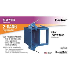 2-Gang PVC New Work Dual-Voltage Box/Bracket