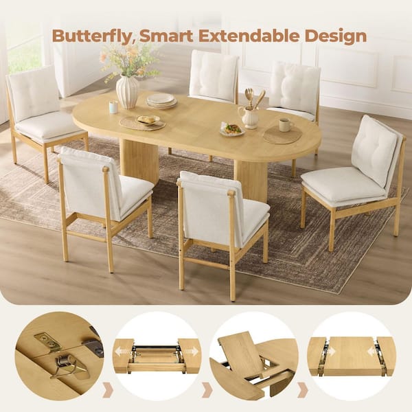Spruce & Spring Arthur Modern Wood Yellow Oak 71-87 in. 4 Legs