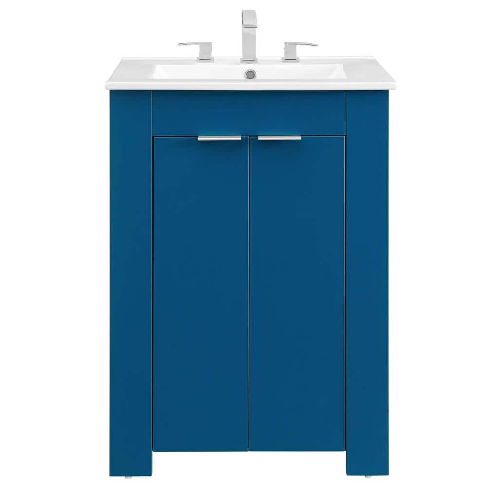 Maybelle 24" Navy White Modern Melamine Bathroom Vanity