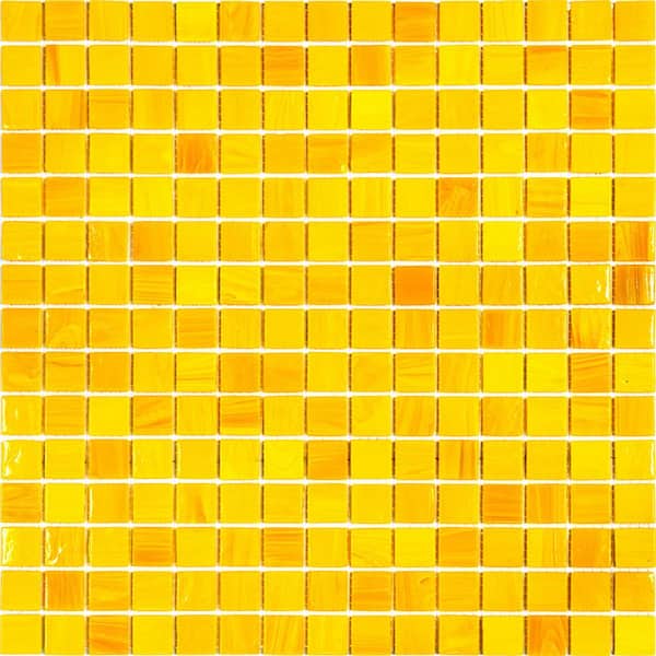 Apollo Tile Dune 4" x 6" Glossy Honey Orange Glass Mosaic Uniform square Wall and Floor Sample Tile (0.13 sq. ft./Piece) (1-Pack)