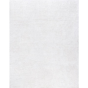Soho Shag Solid Color White 5 ft. x 7 ft. Indoor Area Rug