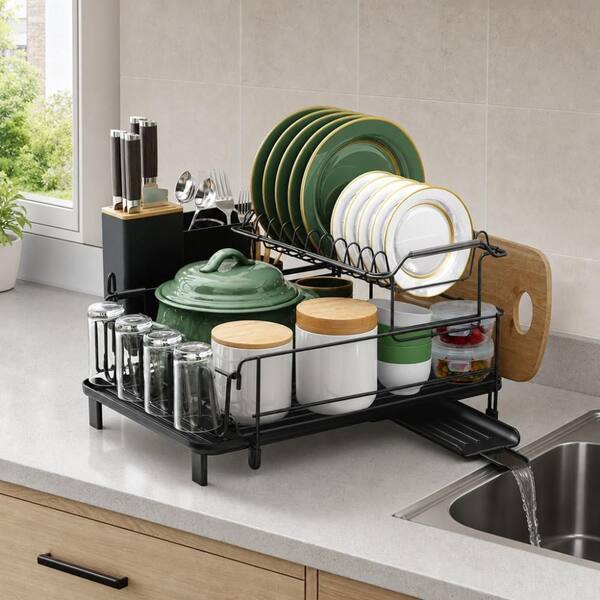 Numhew 2-in-1 Detachable 2-Tier Stainless Steel Over The Sink Dish