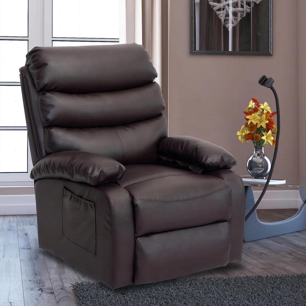 Pinksvdas Brown Vibrating, Adjustable Ergonomic Reclining Chair with Lumbar  Support A5080 BR - The Home Depot