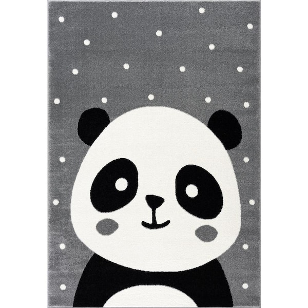 Abani Play Grey 5 ft. x 8 ft. Contemporary Panda Area Rug