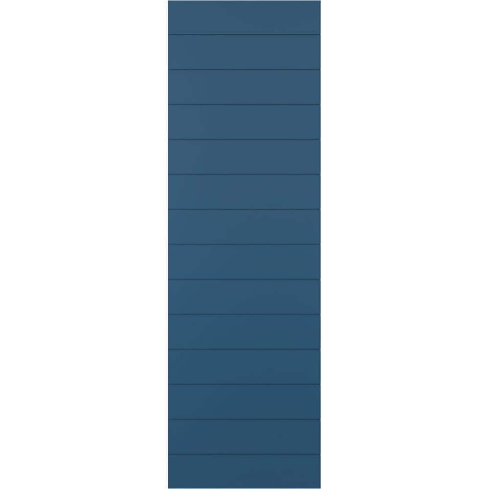 12 in. x 28 in. True Fit PVC Horizontal Slat Modern Style Fixed Mount Board and Batten Shutters Pair in Sojourn Blue price history on PriceWatchPro
