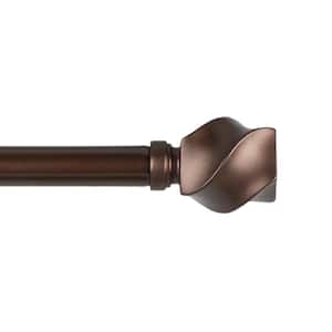 Twist 66 in. - 120 in. Adjustable Length 1 in. Single Curtain Rod Kit in Oil Rubbed Bronze with Twist Finial