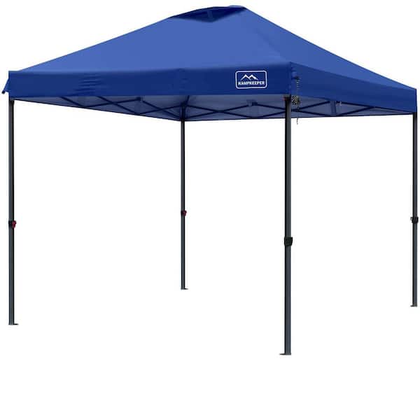 Sudzendf 10 ft. x 10 ft. Dark Blue Pop-up-Canopy-Tent, 3-Adjustable Height with Wheeled Carrying Bag, 4-Ropes and 4-Stakes