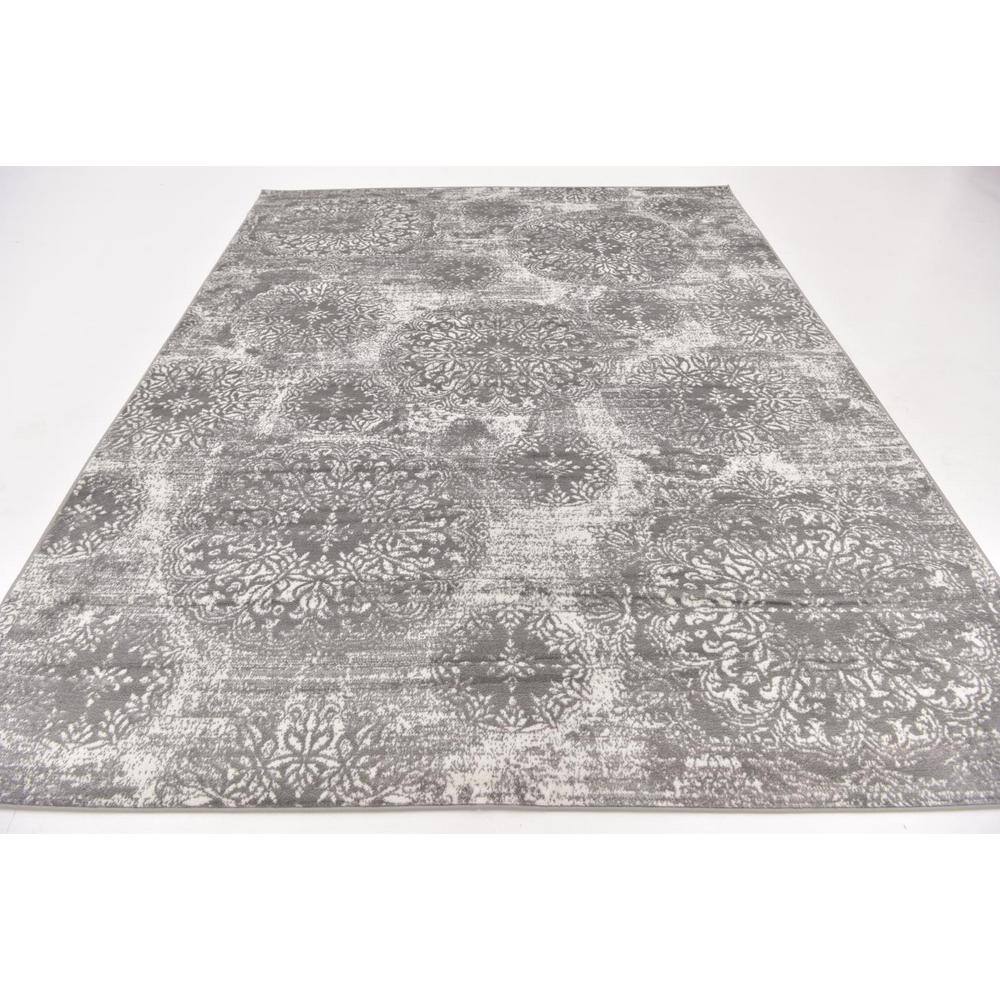 Reversible Easy Care Synthetic Area Rug in Gray and Blue