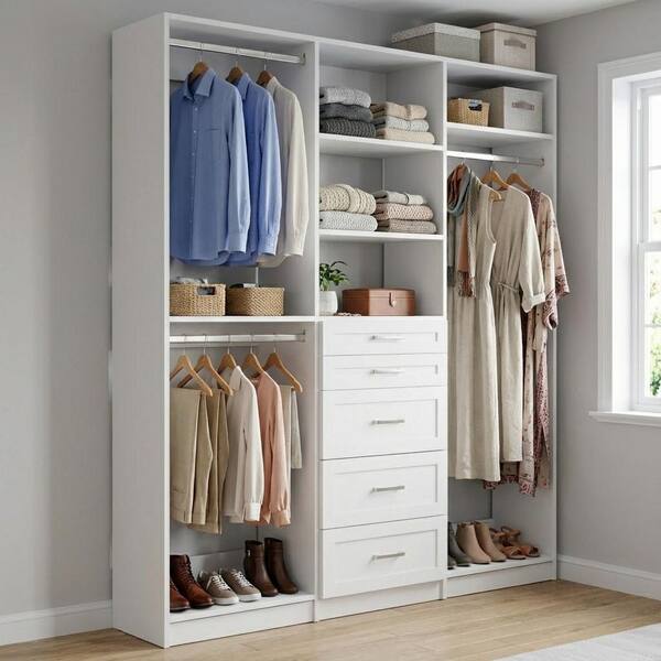 MODULAR CLOSETS Alto Collection 82.5 in. W White Wall Mounted