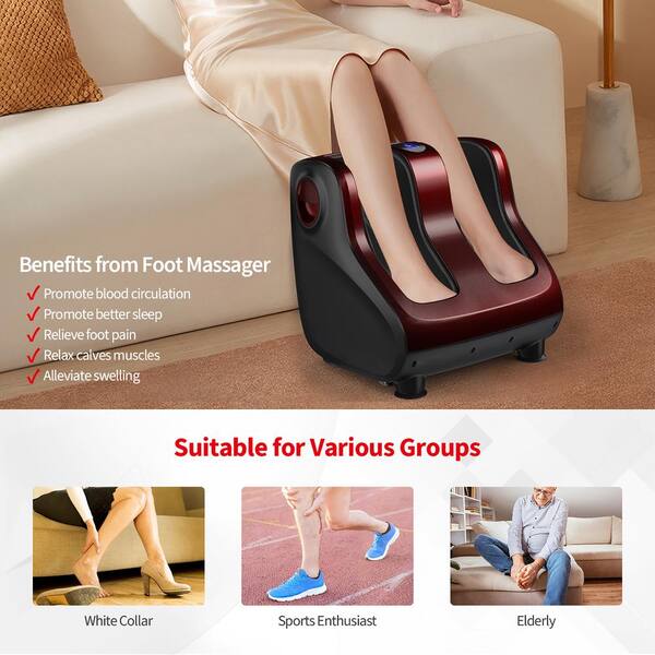 Costway Shiatsu 6-Speed Foot and Calf Massager with/Compression Kneading Heating and Vibrating in Red GHMHSKU00673 - The Home Depot Costway Shiatsu 6-Speed Foot and Calf Massager with/Compression Kneading Heating and Vibrating in Red GHMHSKU00673 - The Home Depot