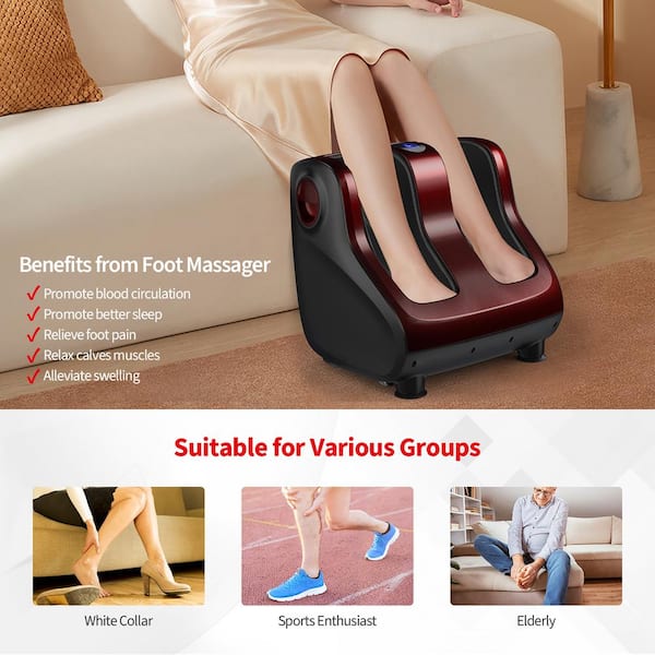 2-in-1 Foot and Calf Massager with Heat Function-White