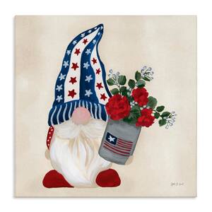 Americana Summer Gnome by Yvette St. Amant Unframed Fantasy Graphic Art Print 36 in. x 36 in.