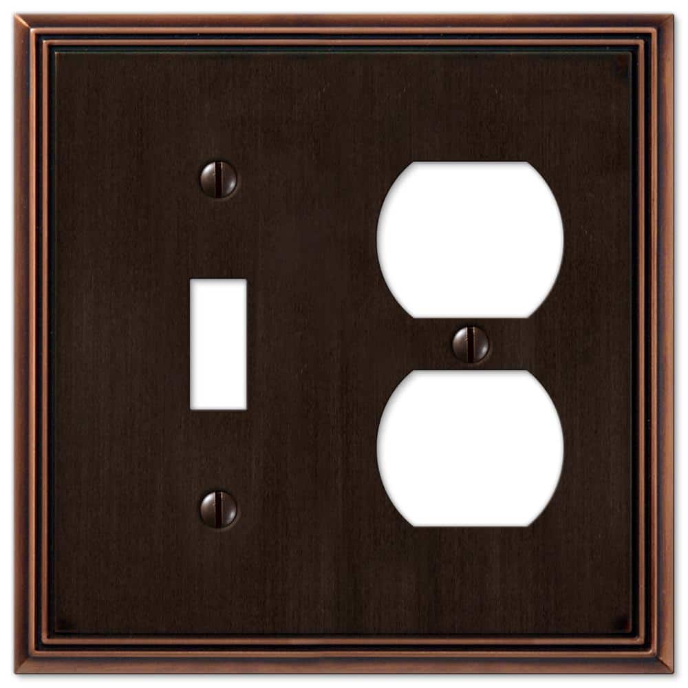 Rhodes 2 Gang 1-Toggle and 1-Duplex Metal Wall Plate - Aged Bronze price history on PriceWatchPro