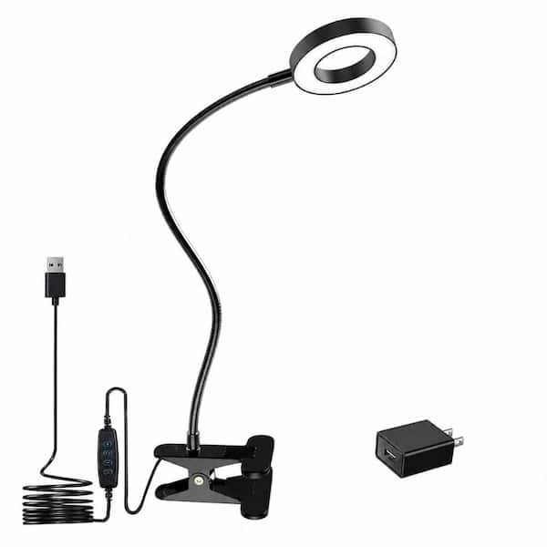 Dimmable Clip-On LED Reading Light with 48 LEDs, 3 Color Modes and 15 Brightness Levels, Flexible Gooseneck