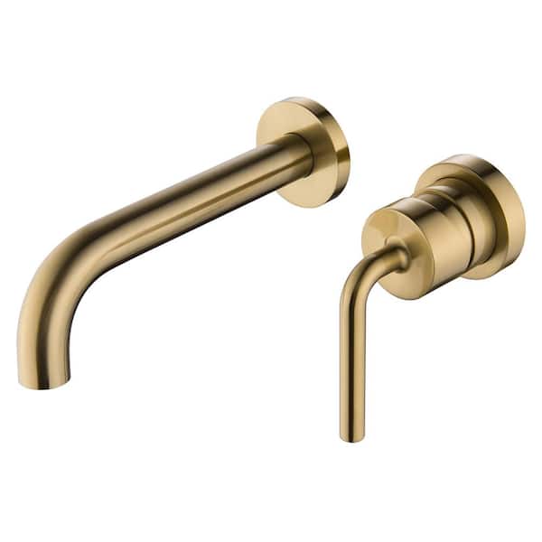 Miscool Coco Single Handle Wall Mounted Bathroom Faucet in Brushed Gold
