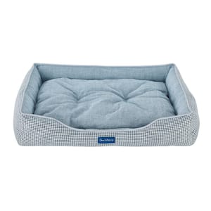Arlo Medium Blue Plaid Dog Bed