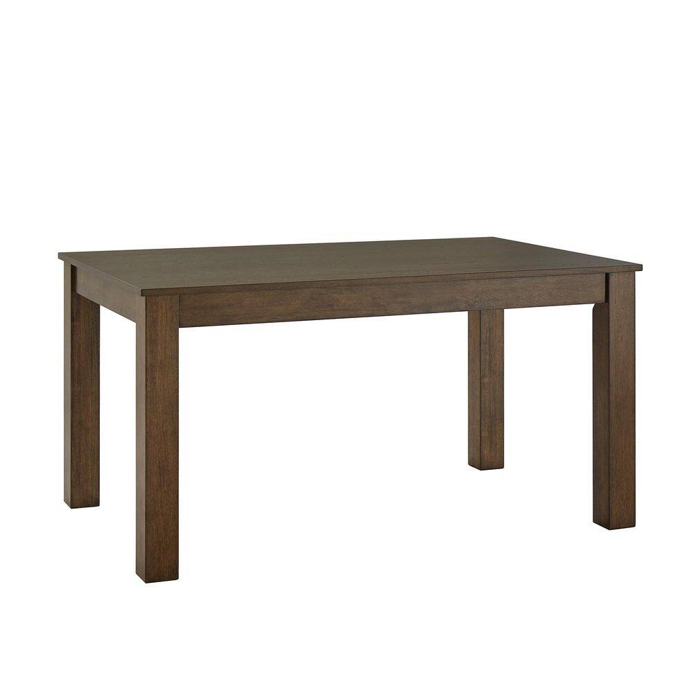 Walnut 60" Wood Finish 4 Legs Parson Dining Table Seats 6