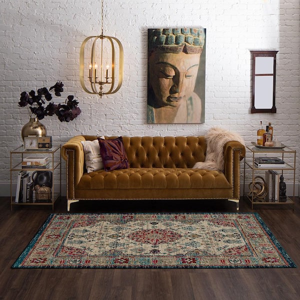 Fitzgerald 5 ft. x 7 ft. Oyster Abstract Area Rug