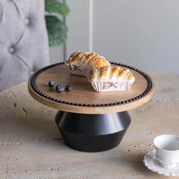 TENGYA LLC Brown Decorative Platter,Rustic Wooden Serving Tray,Vintage Candle Holder Trays,Decorative Tray for Living Room Kitchen