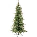 7.5-ft. Pre-Lit Buffalo Fir Green Slim Artificial Artificial Christmas Tree, Multi-Color LED Lights