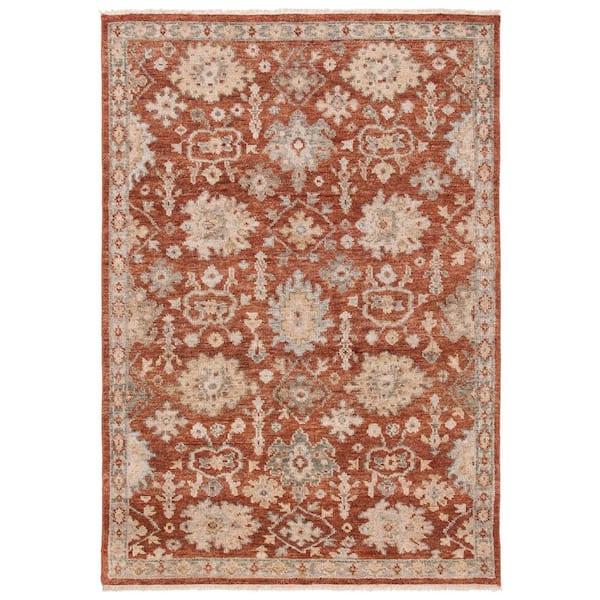 Samarkand 6 ft. x 9 ft. Rust/Gray Ornate Area Rug