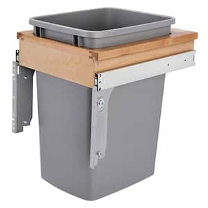 Gray Pull Out Top Mount Trash Can 35 Quart