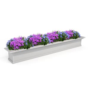 Yorkshire 84 in. x 12 in. Self Watering White Vinyl Window Box