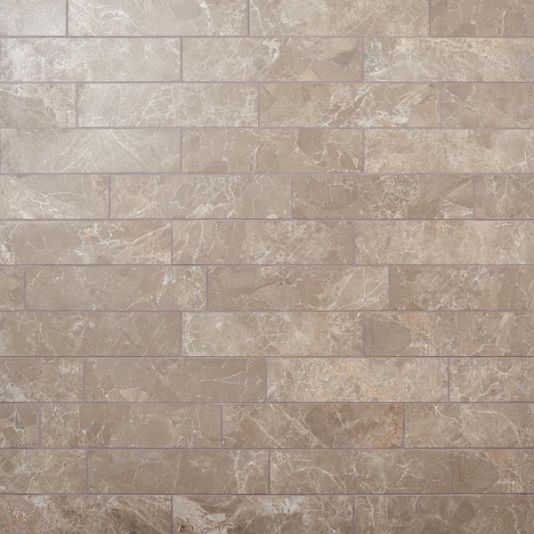 Palazzo Tortora Gray 3.93 in. x 15.74 in. Semi-Polished Porcelain Floor and Wall Tile (6.88 sq. ft./Case)