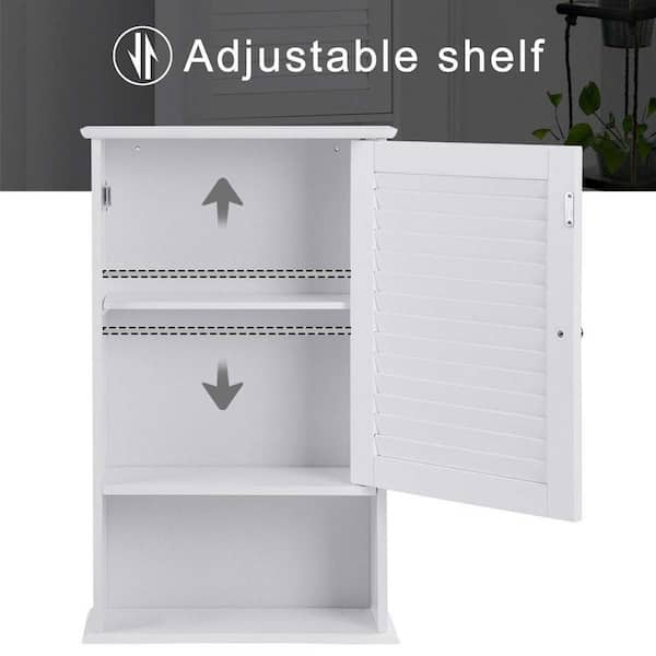 Wall Mount Bathroom Storage Cabinet with Single Door 2 Adjustable Shelves  Medicine Organizer, 1 unit - Fry's Food Stores