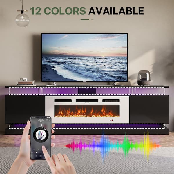 Sizzim 70 in. Freestanding Electric Fireplace TV Stand with