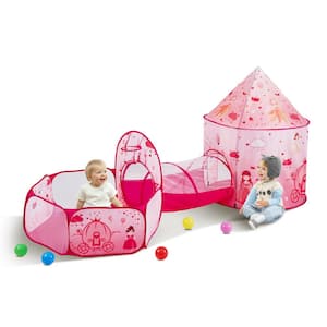 3-In-1 Kids Play Tent with Tunnel for Girls Princes Boys Babies and Toddlers Indoor Outdoor Pop Up Playhouse with Bag