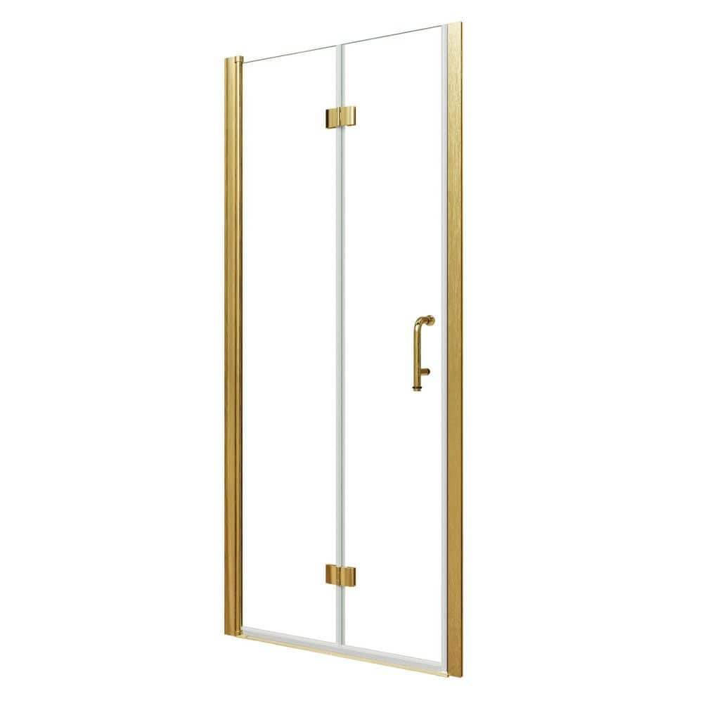 FORCLOVER 32-34 in. W x 72 in. H Bifold Semi-Frameless Shower Door