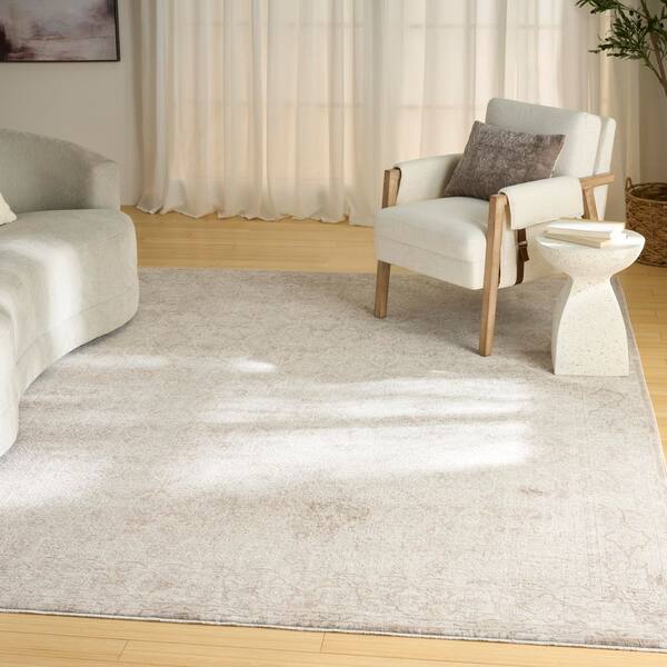 Outlines Ivory Grey 10 ft. x 13 ft. All-over design Traditional Area Rug