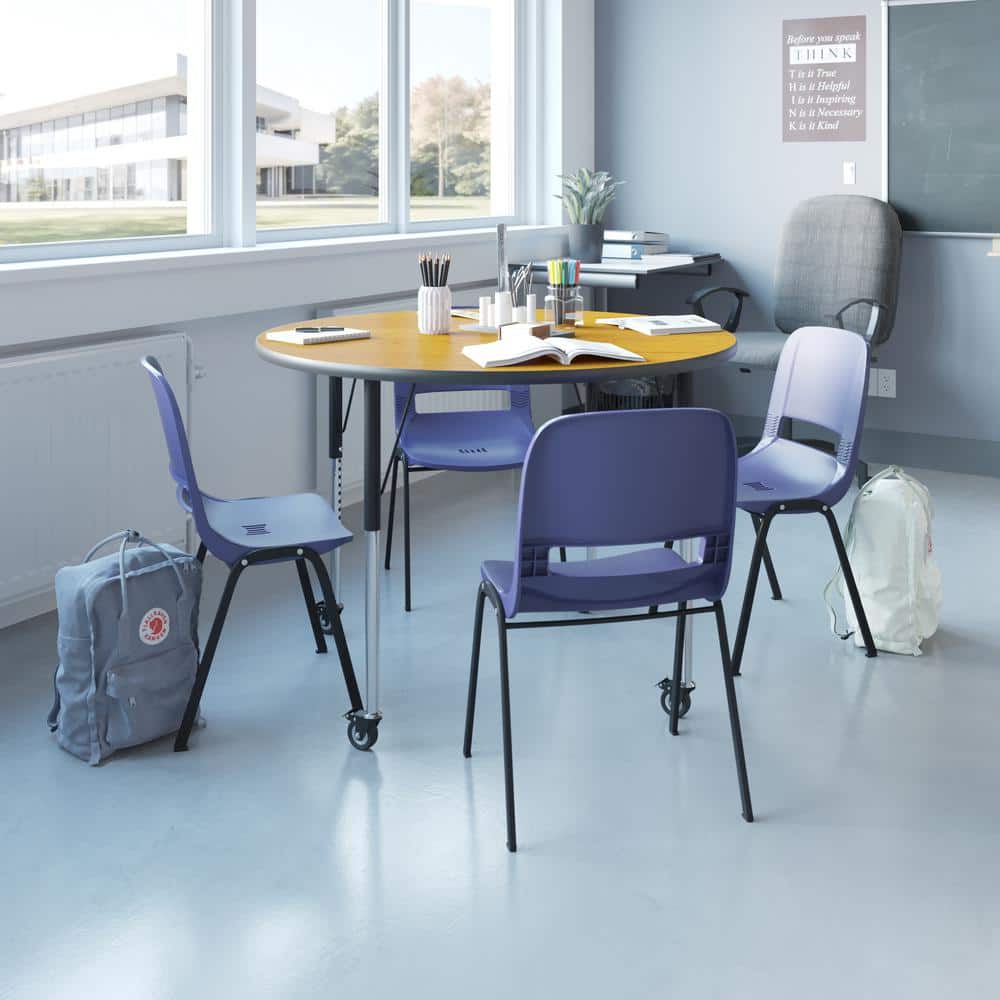 Wren Oak 42 in. Round Standard Height Adjustable Legs