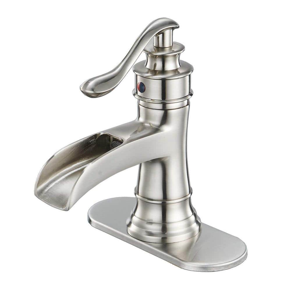 Boyel Living Single Hole Single-Handle Low-Arc Bathroom Faucet in Brushed Nickel