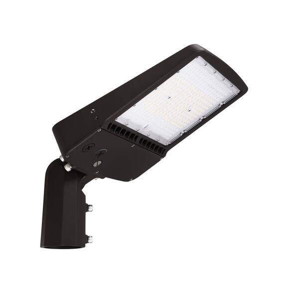 MEDINAH POWER 400- Watt Equivalent Integrated LED Dimmable Bronze Area Light, 22000 Lumens, 5000K, Dusk-to-Dawn with Slip-fitter mount