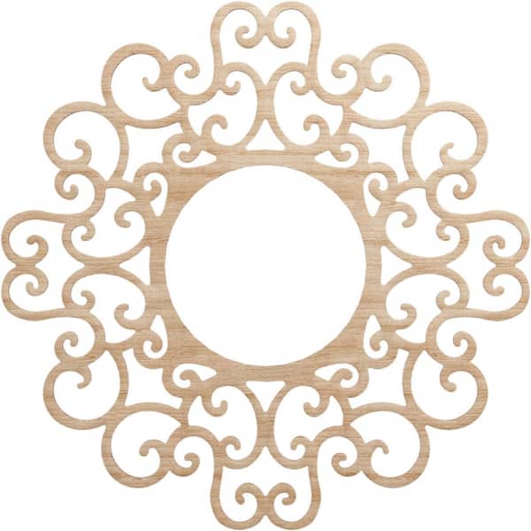 Ekena Millwork 34 in. x 13 in. x 0.25 in. Wood Medallion