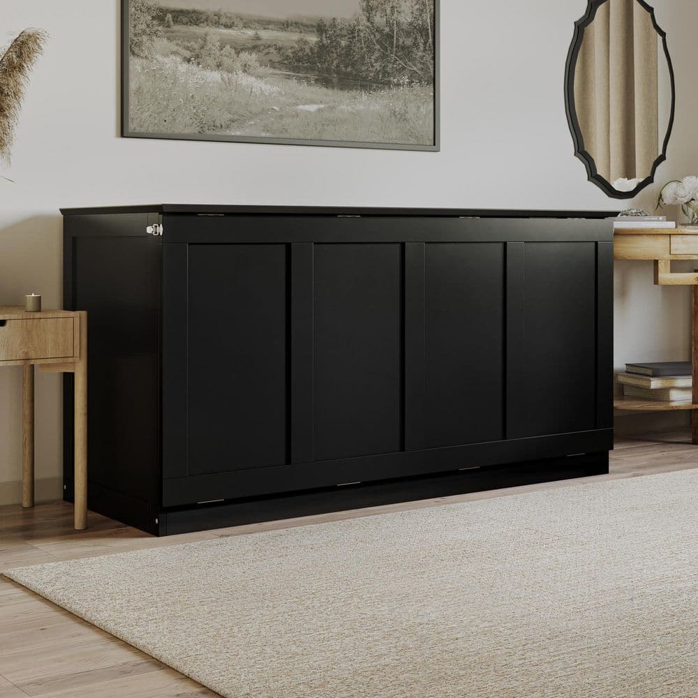 Westfield Black Wood Frame Queen Low Profile Murphy Bed Chest with 6 in. Mattress - thumbnail 6