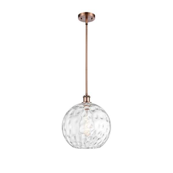 Innovations Athens Water Glass 60-Watt 1 Light Antique Copper Shaded Mini Pendant Light with Clear glass Clear Glass Shade