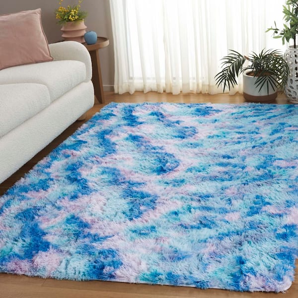 Rainbow Shag 5 ft. x 8 ft. Rainbow/Multi Abstract Solid Area Rug