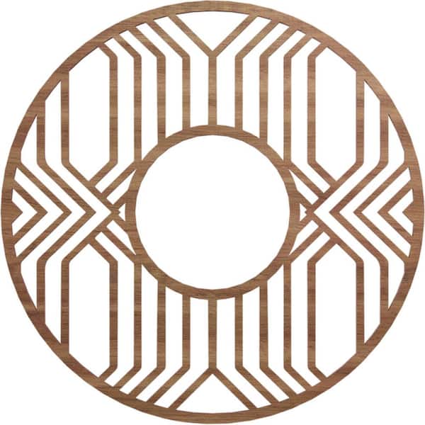 Ekena Millwork 0.375 in. x 22 in. x 22 in. Wood (Walnut) Medallion Moulding