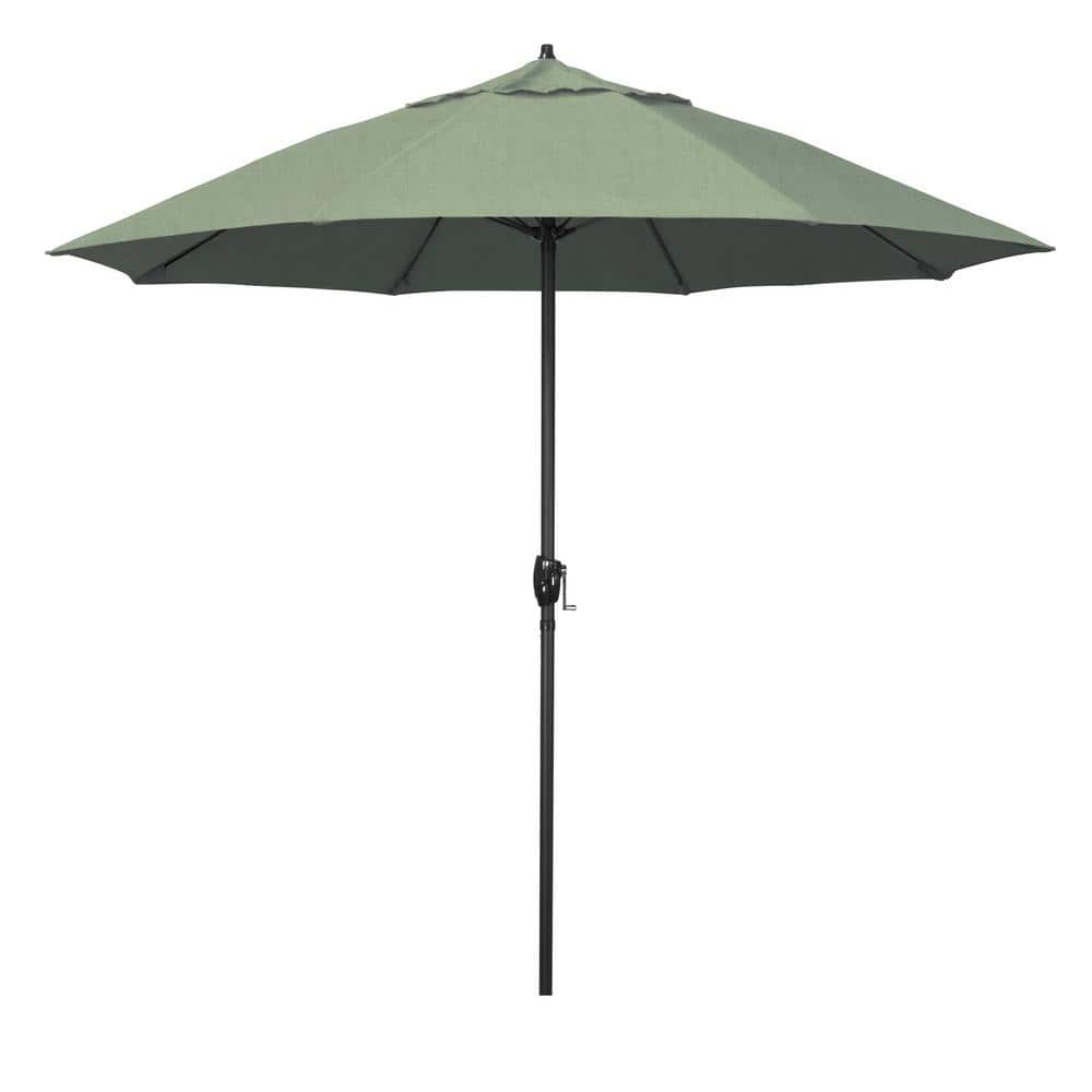 9 ft. Black Aluminum Market Patio Umbrella Fiberglass Ribs and Auto Tilt in Spa Pacifica price history on PriceWatchPro