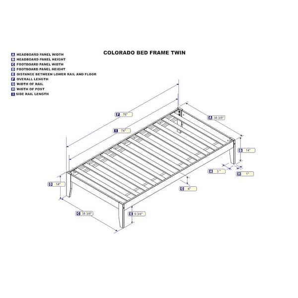 Colorado White Twin Bed with USB Turbo Charger