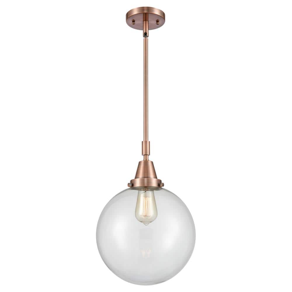 Antique Copper Mini Pendant with Clear Glass Globe