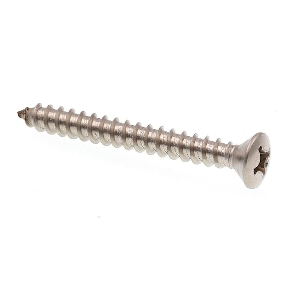 Prime-Line #12 x 2 in. Grade 18-8 Stainless Steel Phillips Drive Oval Head Self-Tapping Sheet Metal Screws (20-Pack)