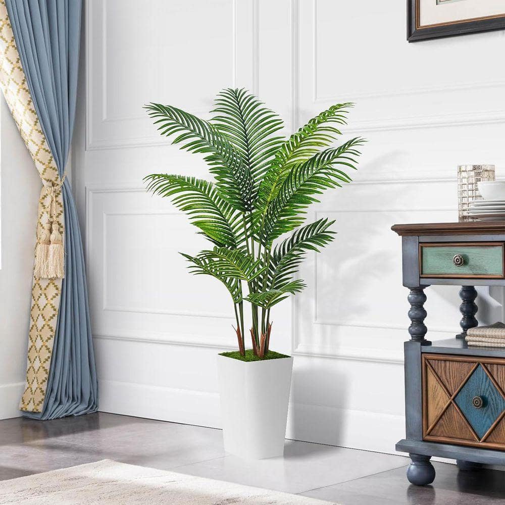 5 ft. Artificial Palm Tree in White Planter Z0CLZP83CV - The Home