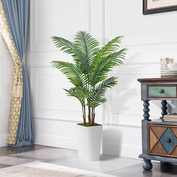 5 ft. Artificial Palm Tree in White Planter Z0CLZP83CV - The Home Depot